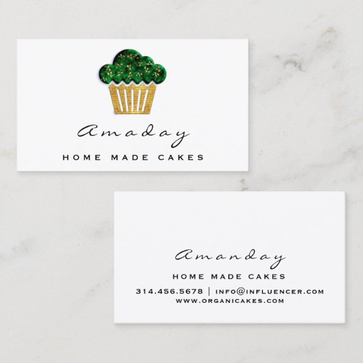 Bakkerij Thuis Made Cakes Logo Muffin Chicano Gree Visitekaartje (Voorkant / Achterkant)