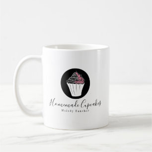 Bakkerij Thuisgemaakte Getekende Cupcake Roze Koff Koffiemok