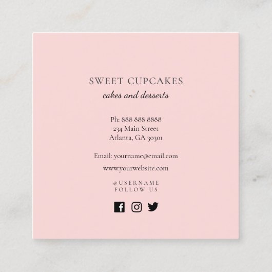 bakkerij van de  Cake mixer Dank u Vierkante Visitekaartje (Achterkant)