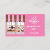 Bakkerij Venster Gebak Roze Witte Visitekaartjes (Voorkant)