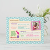 Bakkerij Verjaardag Bakken Foto Recept Kaart Party (Staand voorkant)