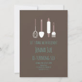 Bakkerij Verjaardagsfeest Tools Turquoise Bruin Ui Kaart (Voorkant)