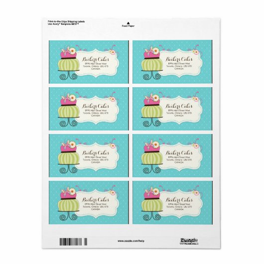 Bakkerij Verpakking Etiketten (Full Sheet)