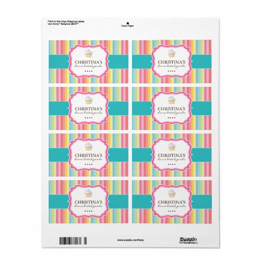 Bakkerij Verpakking Etiketten (Full Sheet)