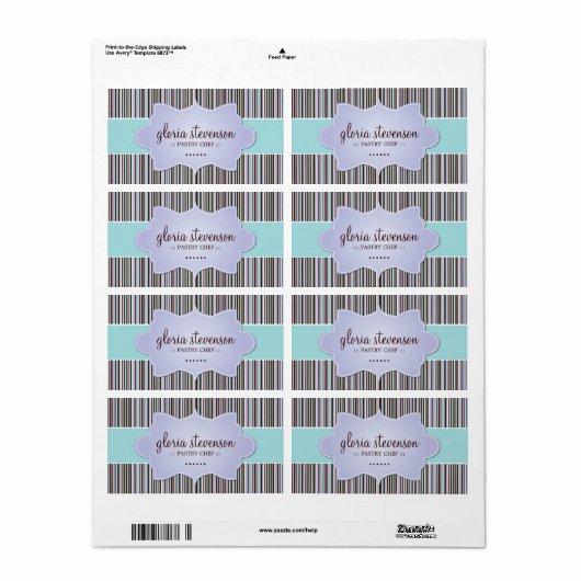 Bakkerij Verpakking Etiketten (Full Sheet)