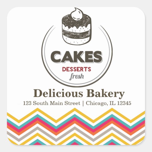 Bakkerij Vierkante Sticker (Voorkant)