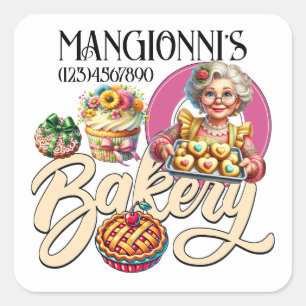 Bakkerij Vierkante Sticker