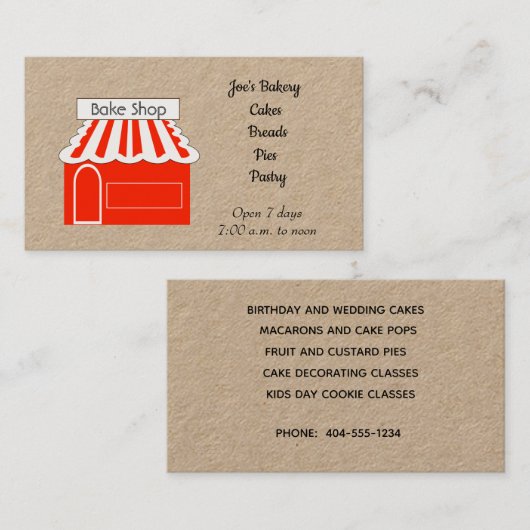 Bakkerij Visitekaartje (Voorkant / Achterkant)