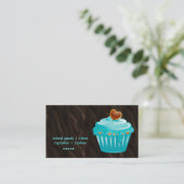 Bakkerij visitekaartje cakeblauwe chocolade bruin (Staand voorkant)