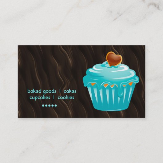 Bakkerij visitekaartje cakeblauwe chocolade bruin (Voorkant)