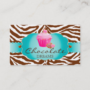 Bakkerij-Visitekaartje Chocolade Cupcake roze Visitekaartje