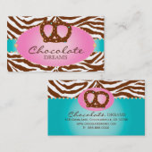 Bakkerij-Visitekaartje Chocolade Pretzel blauw Visitekaartje (Voorkant / Achterkant)