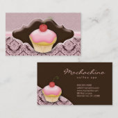 Bakkerij-Visitekaartje Cupcake Damask Chocolade Visitekaartje (Voorkant / Achterkant)