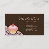 Bakkerij-Visitekaartje Cupcake Damask Chocolade Visitekaartje (Achterkant)