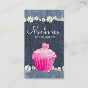 Bakkerij Visitekaartje Cupcake Jeans Daisy Pink