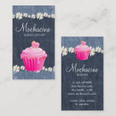 Bakkerij Visitekaartje Cupcake Jeans Daisy Pink (Voorkant / Achterkant)