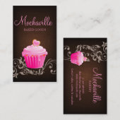 Bakkerij Visitekaartje Cupcake Linen Brown 2 (Voorkant / Achterkant)