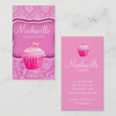 Bakkerij Visitekaartje Damask roze (Voorkant / Achterkant)