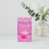 Bakkerij Visitekaartje Damask roze (Staand voorkant)