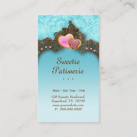 Bakkerij Visitekaartje Koekjes  blauw (Achterkant)