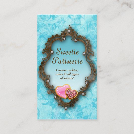 Bakkerij Visitekaartje Koekjes blauw (Voorkant)