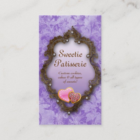 Bakkerij Visitekaartje Koekjes  Paars (Voorkant)