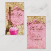 Bakkerij-Visitekaartje Paris Eiffeltoren Roze Visitekaartje (Voorkant / Achterkant)