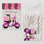 Bakkerij Visitekaartje scooter Girl Pink Boxes Zeb (Voorkant / Achterkant)