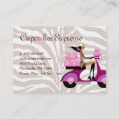 Bakkerij Visitekaartje scooter Girl Pink Boxes Zeb (Achterkant)