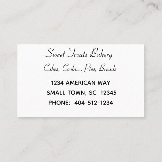 Bakkerij-Visitekaartje Visitekaartje (Achterkant)