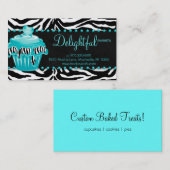 Bakkerij-Visitekaartje Zebra Blauwe cake Harde Sti Visitekaartje (Voorkant / Achterkant)