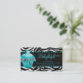 Bakkerij-Visitekaartje Zebra Blauwe cake Harde Sti Visitekaartje (Staand voorkant)