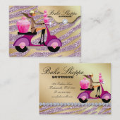 Bakkerij Visitekaartje Zebra Pink Gold Sparkle (Voorkant / Achterkant)