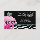 Bakkerij Visitekaartje Zebra Roze crème Blauwgroen (Achterkant)