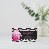 Bakkerij Visitekaartje Zebra Roze perskoeken Hart (Staand voorkant)