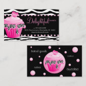 Bakkerij Visitekaartje Zebra Roze perskoeken Hart (Voorkant / Achterkant)