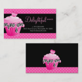 Bakkerij Visitekaartje Zebra Stippen Roze koekjes  (Voorkant / Achterkant)