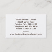 Bakkerij-Visitekaartjes Visitekaartje (Achterkant)