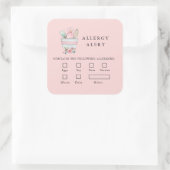 Bakkerij Voedselveiligheid Allergie Alert Bakgerei Vierkante Sticker (Tas)