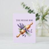 Bakkerij voeg bericht Zakelijke naam deegroller  Briefkaart (Staand voorkant)