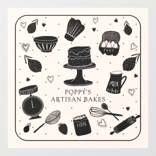 bakkerij voor bakkersartikelen raamsticker (Vel)