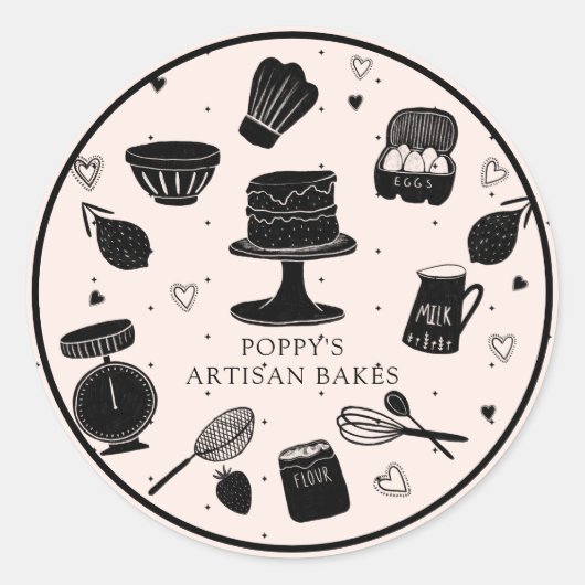 bakkerij voor bakkersartikelen ronde sticker (Voorkant)