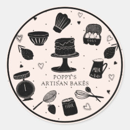 bakkerij voor bakkersartikelen ronde sticker
