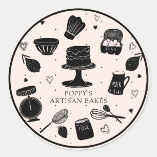bakkerij voor bakkersartikelen ronde sticker