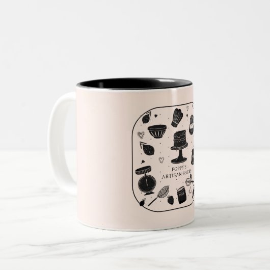 bakkerij voor bakkersartikelen tweekleurige koffiemok (Voorkant links)