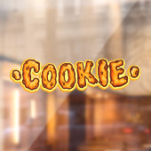 Bakkerij voor chocoladestuk-koekjesbiscuit raamsticker (Vel 2)