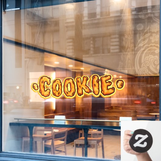 Bakkerij voor chocoladestuk-koekjesbiscuit raamsticker (Cafe Raam)