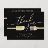 Bakkerij voor gebak bedankt briefkaart (Voorkant / Achterkant)