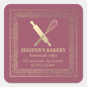 Bakkerij voor goudhoudende goudstaven vierkante sticker