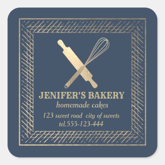 Bakkerij voor goudhoudende goudstaven vierkante sticker (Voorkant)